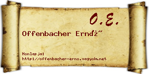 Offenbacher Ernő névjegykártya